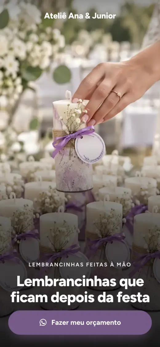 Página de velas de lembrancinha